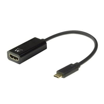 Ewent EW9823 video kabel adapter 0,15 m USB Type-C HDMI Type A (Standaard) Zwart